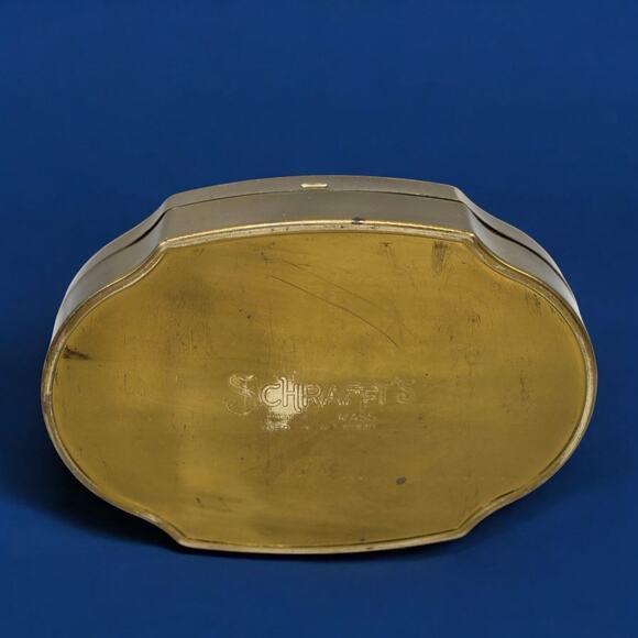 1920s Schraffts Empty Antique Candy Hinged Tin Etched Queen Court-Carry Carriage - Picture 7 of 14